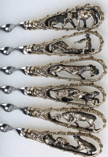 Набор шампуров с декоративным литьем "Охотничьи трофеи" (6 шт)